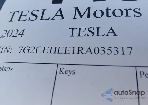 2024 Tesla Cybertruck Cyberbeast z USA, uszkodzony, nr VIN 7G2CEHEE1RA035317